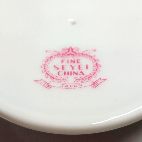 Vintage Seyei Japan Mugs Fine China Cups Footed Porcelain Coffee Tea Fruit - Picture 14 of 15